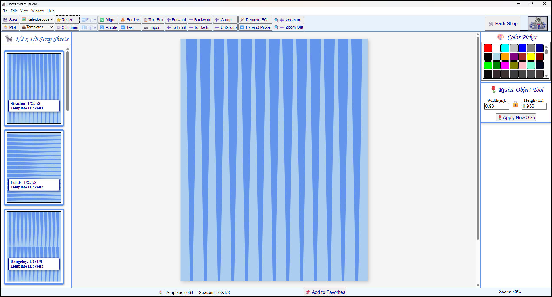 1/2" to 1/8" x 11" Strip sheet